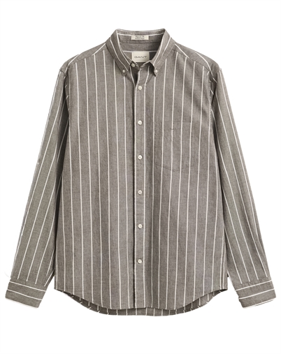 Gant - Reg Stripe Hemd - Brown Melange